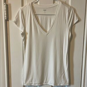 Express White V-Neck Top